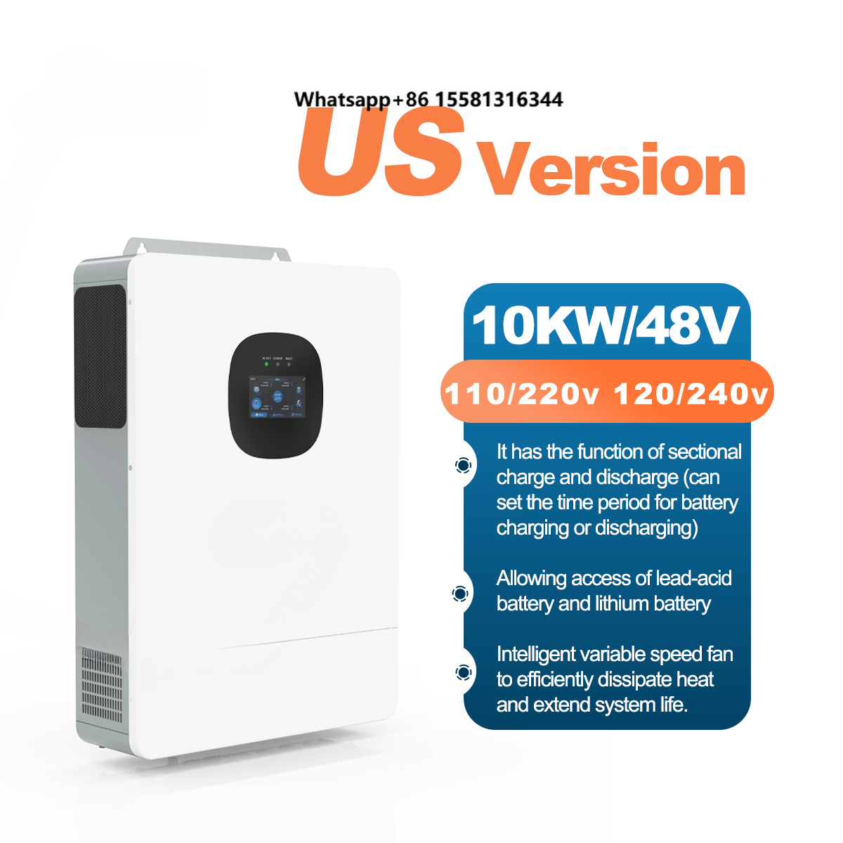 UNC 10KW 10KVA 110V/220V 51.2V - Split Phase Inverter 10Kw 110V 220V recension och pris