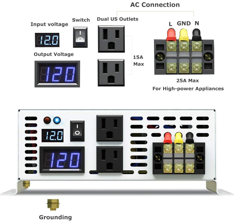Pure Sine Wave Power Inverter  - Inverter Pure Sine Wave 60Hz 120V 3000W recension och pris